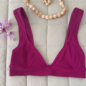 L*Space Ribbed Bikini Top - Fuchsia